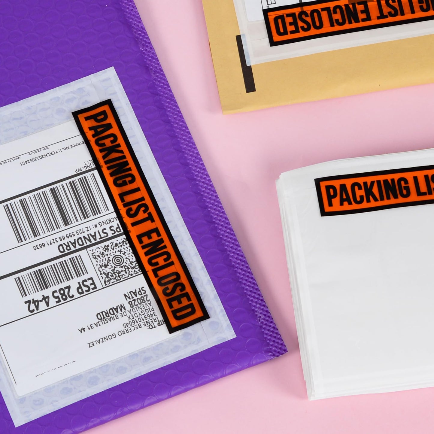 1000pcs 7.5"x5.5" Packing List Envelopes Self-seal Packing Slip Envelope Pouches Shipping Label Sleeves Top Loading Packing List Enclosed Bags.