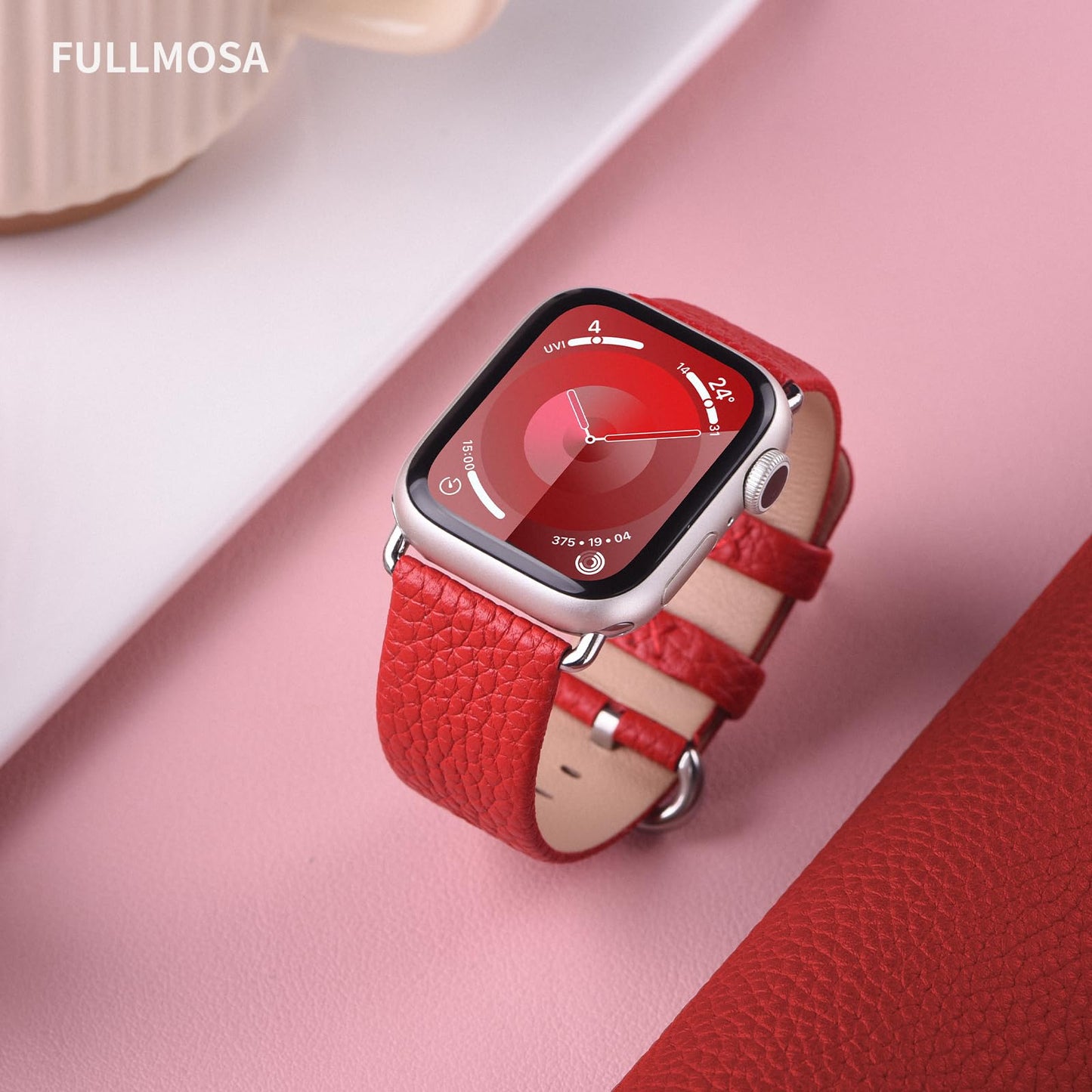 Fullmosa Leather Band Compatible with Apple Watch Band 42mm 44mm 45mm 46mm 49mm, Genuine Leather Replacement Strap for iWatch Ultra3/2/1 SE3/2/1 Series 11 10 9 8 7 6 SE 5 4 3