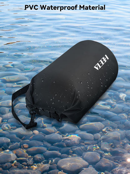HEETA Waterproof Dry Bag for Women Men, Roll Top Lightweight Dry Storage Bag Backpack with Emergency Whistle for Travel, Kayaking, Boating, Camping, Beach, Cruise Ship Essentials (Black, 30L)
