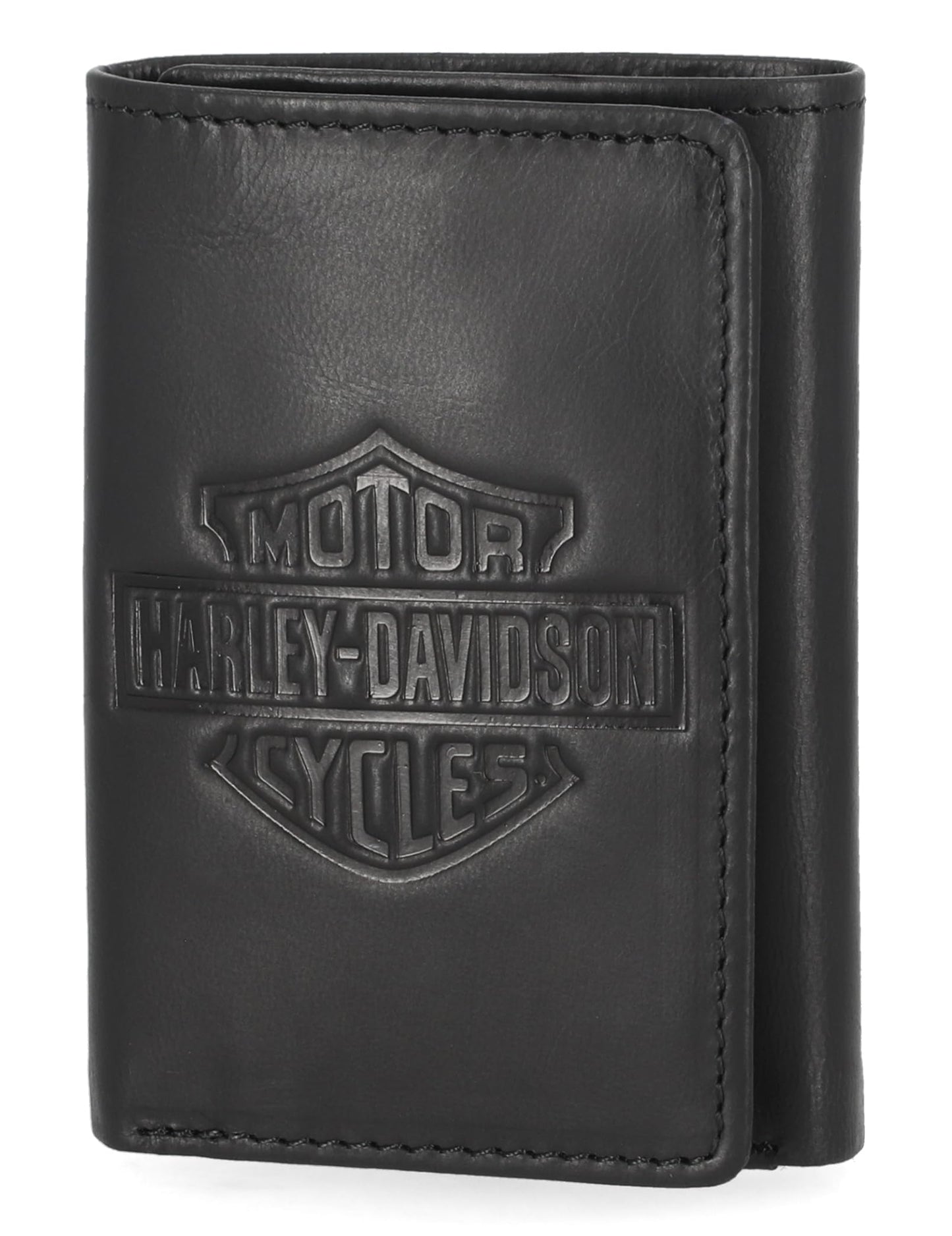 Harley-Davidson Men's Genuine Leather Rfid Blocking Trifold Wallet