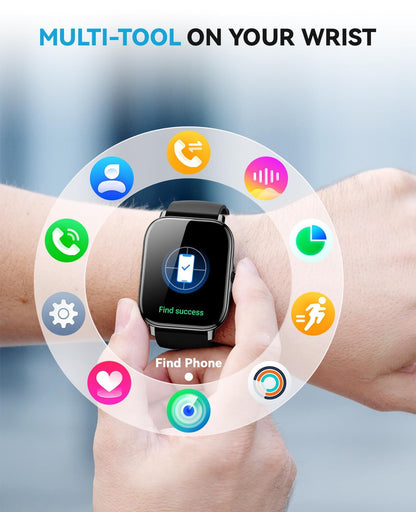 Smart Watch for Women Men- Answer/Make Call, 2025 IP68 Waterproof Fitness Step Tracker Watch with Sleep Monitor/Activity Counter/110+ Sport Mode, Smartwatch for Andriod iPhone iOS Samsung Compatible