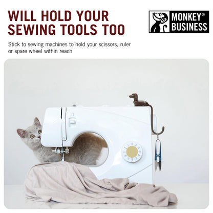 Monkey Business Rusty The Dog Tail Hook for Computer Screen, Desk Headphone Hanger Organizer Decorative Hooks, Adhesive Hook for Hanging Keys Cables Hats and Computer Accessories