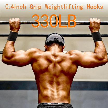 SPGOITRY Weight Lifting Hooks, 330 LB Weightlifting Grip Hooks, Heavy Duty Lifting Wrist Straps for Pull-Ups, Strength Training and Deadlifts, Wrist Strap Hook for Men and Women
