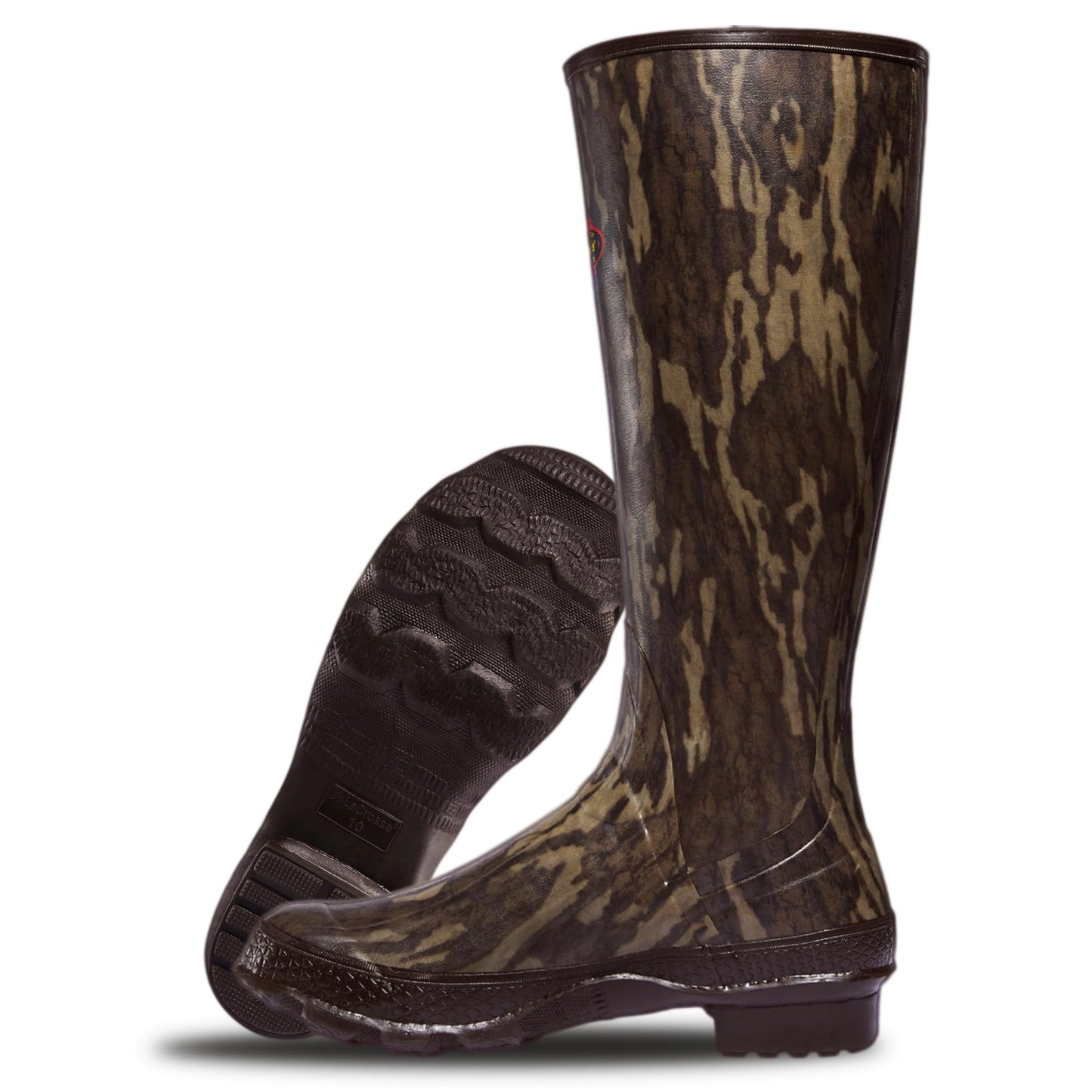 LaCrosse Grange Rubber Hunting & Work Boots for Men - Waterproof ZXT Rubber, with Adjustable Fit Strap, EVA Footbed, and Slip-Resistant Outsole, Mossy Oak Original Bottomland - 7