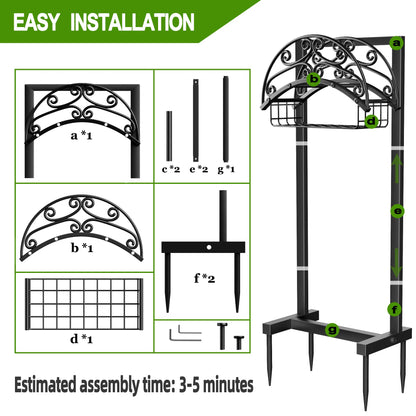 Gayuteay Garden Hose Holder - Upgraded Water Hose Holder Holds 151-feet Hose, Heavy Duty Metal Hose Stand Sturdy Freestanding Hose Hanger, Detachable Garden Hose Storage Rack for Outside Yard Lawn