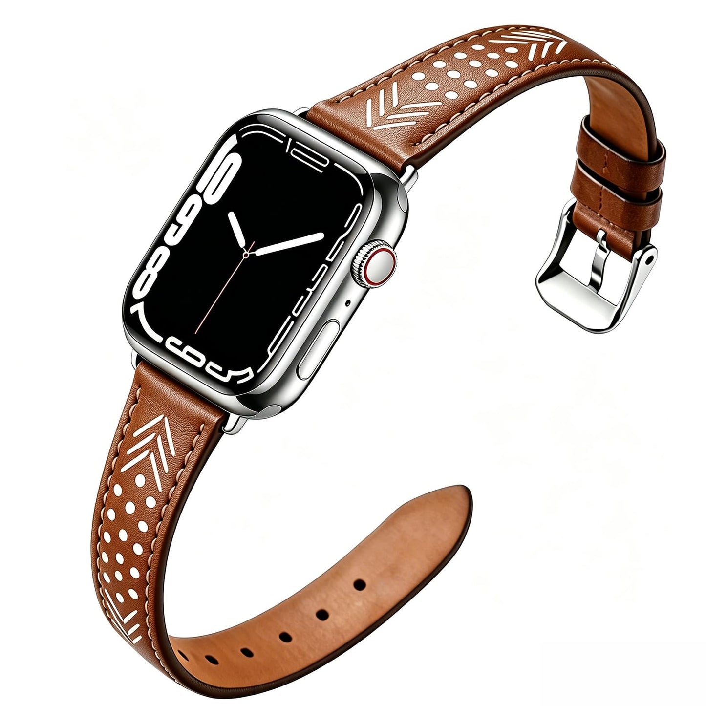 Hollow-out Genuine Leather Watch Band for Apple Watch, Dressy Strap for Women Lady Small Wrist, Compatible with Apple Watch Series 11 10 9 8 7 6 SE 3 2 1 Ultra 38mm 40mm 41mm 42mm 44mm 45mm 46mm 49mm