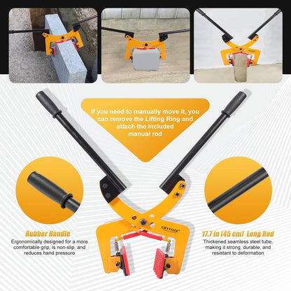 GRYVOZE 770 lbs 2 in 1 Granite Slab Lifting Clamp, 1.6"-7.1" X Shaped Heavy Duty Stone Lifter Equipment with Handle, Marble Carrying Clamps Tongs, also Suitable for Concrete and Curbstones