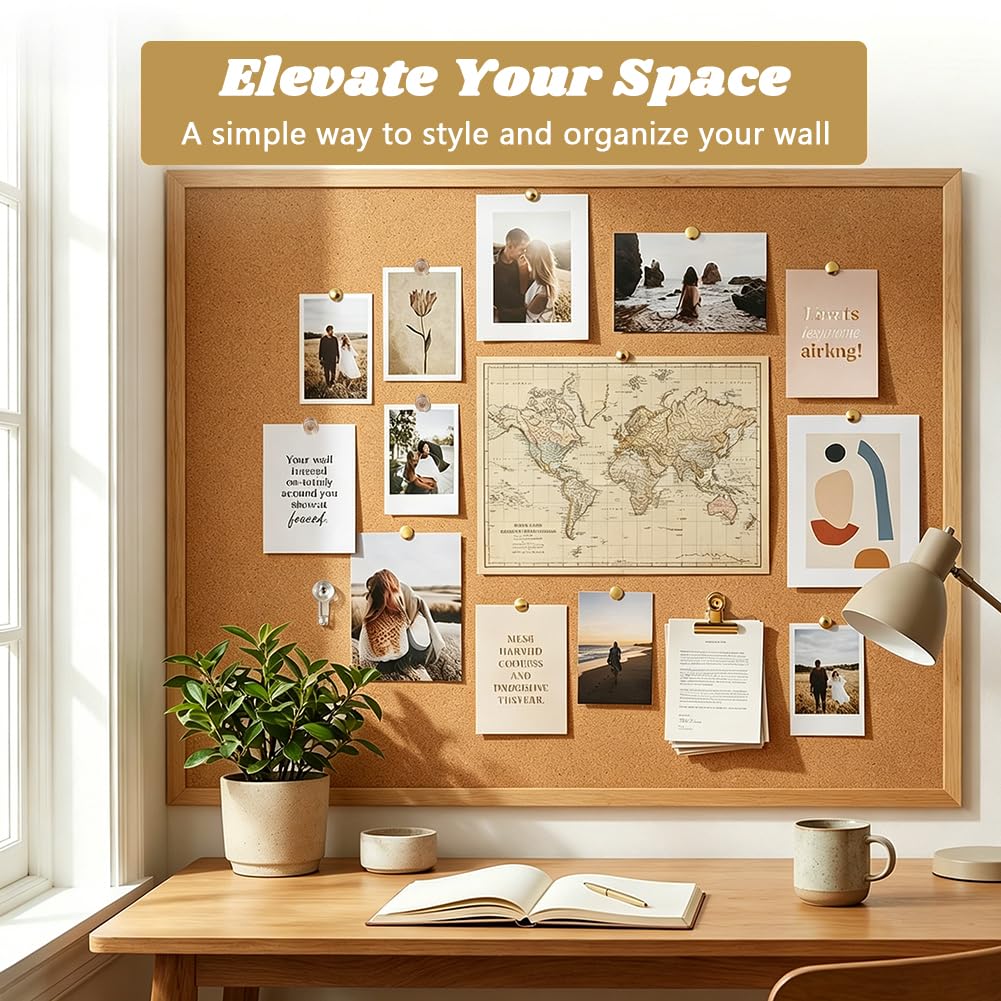465 Pcs Gold Push Pins Set, 5 in 1 Thumb Tacks with Clips and Hooks for Cork Board, Multi‑Use Decorative Pushpins in Storage Box for Bulletin Board, Maps, Photos and Home Office