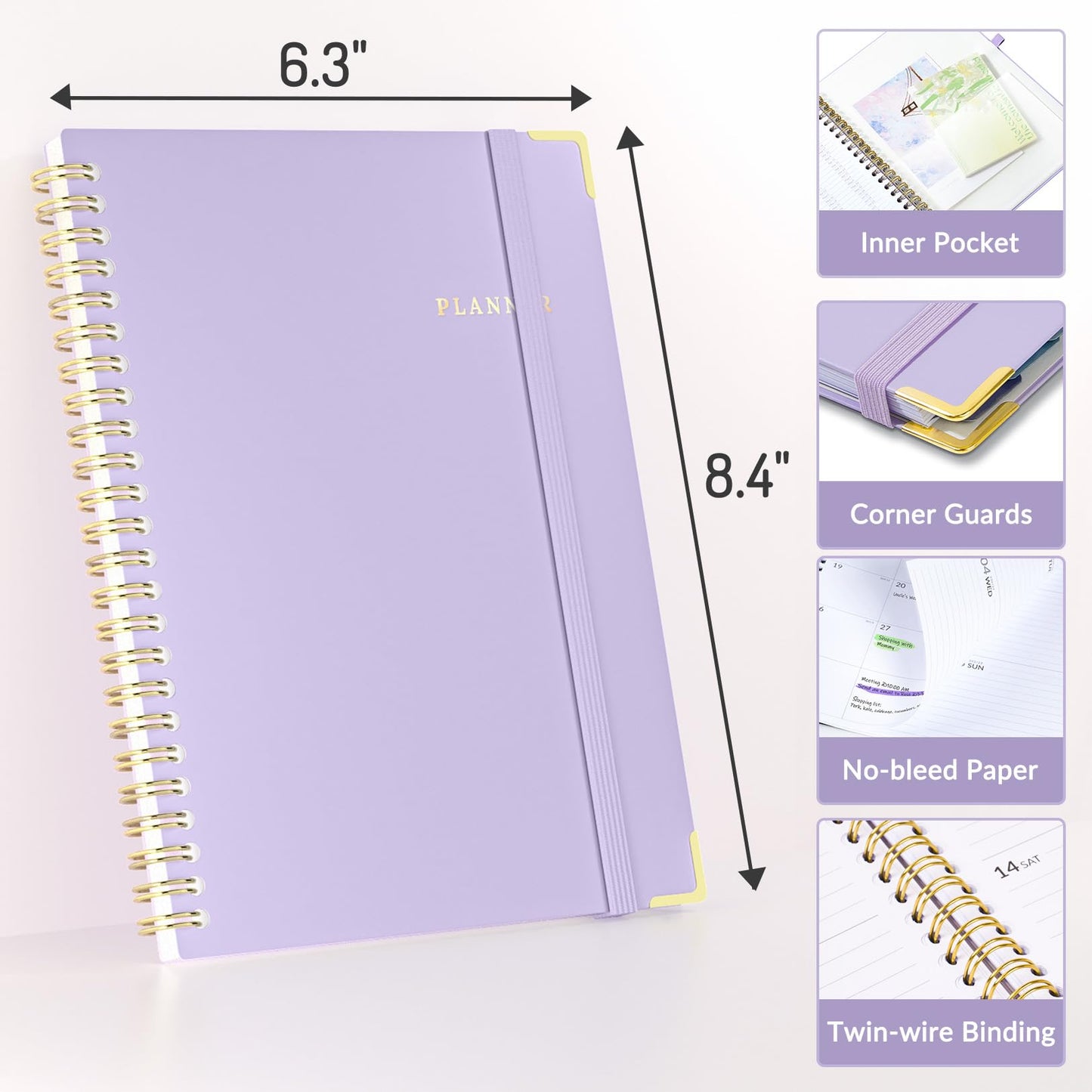 Forvencer Academic Planner 2026-2027, July 2026-June 2027 Weekly & Monthly Hardcover Calendar Planner, 6" X 8", Daily Agenda Book, School Office Notebook College Teacher Student Organizer A5, Black