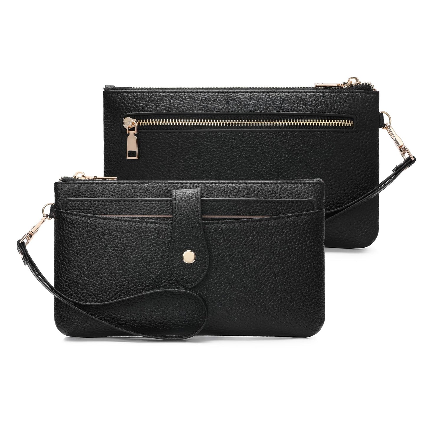GAEKEAO Wristlet Wallets for Women Clutch Purses RFID Blocking Vegan Leather Card Phone Holder with 10 Card Slots 2 ID Window