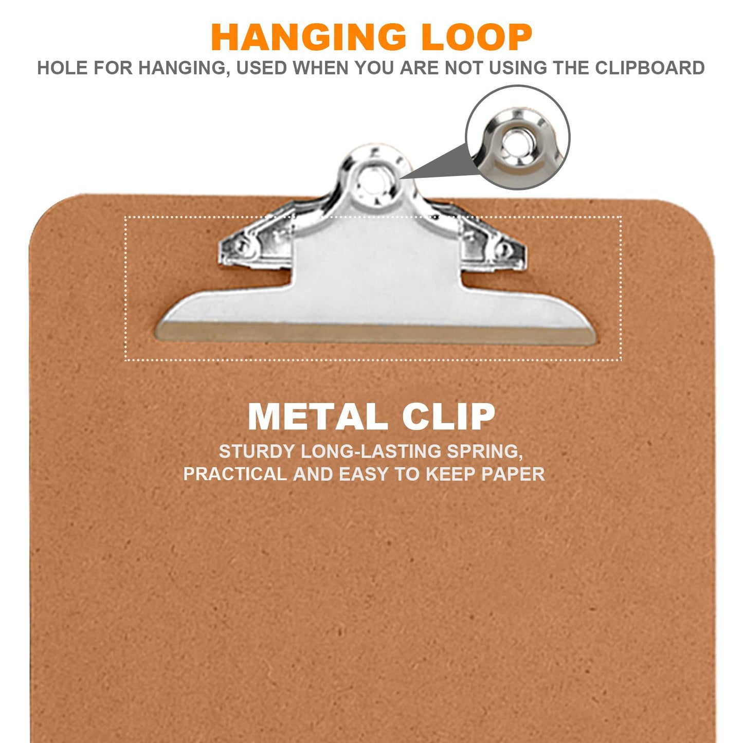 HERKKA 18 Pack Hardboard Office Clipboards - A4 Letter Size, ECO Friendly