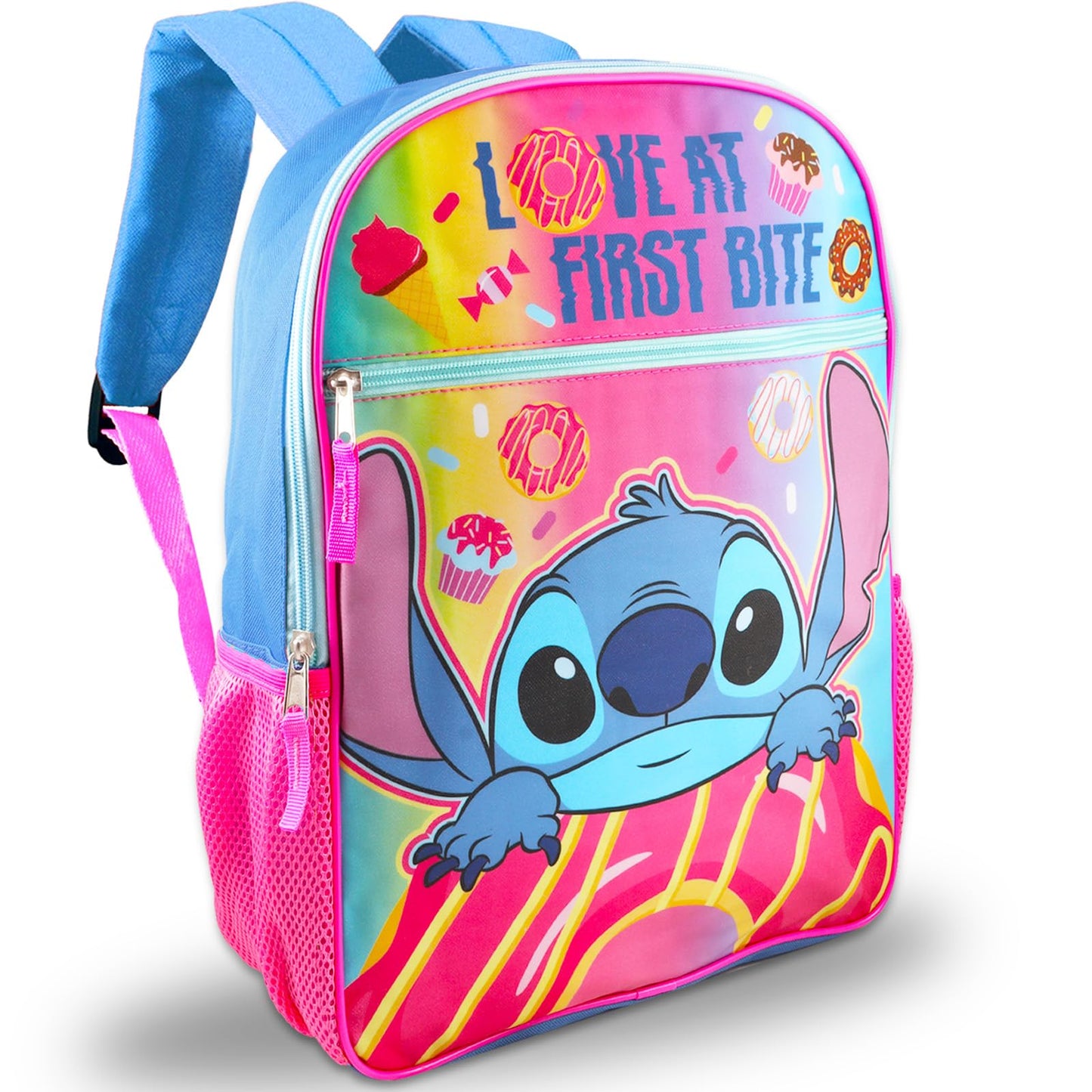 Disney Stitch Backpack for Kids Set - Bundle with 16" Backpack, Folders, Notebook, Water Bottle, Stickers, More | Stitch School Supplies for Boys, Girls