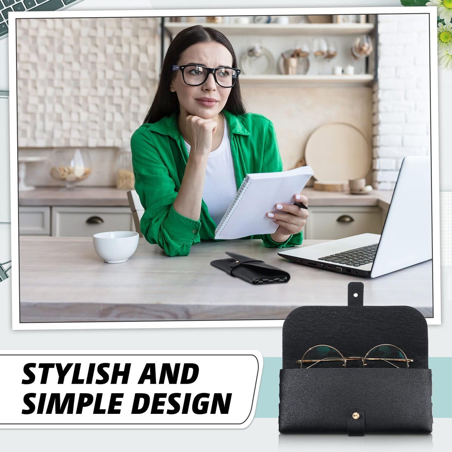 Nuogo 30 Pack Eyeglass Case Soft Glasses Case Studded Sunglasses Pouch Portable PU Leather Sunglasses Bag Travel Reading Glass Sleeve for Women Men