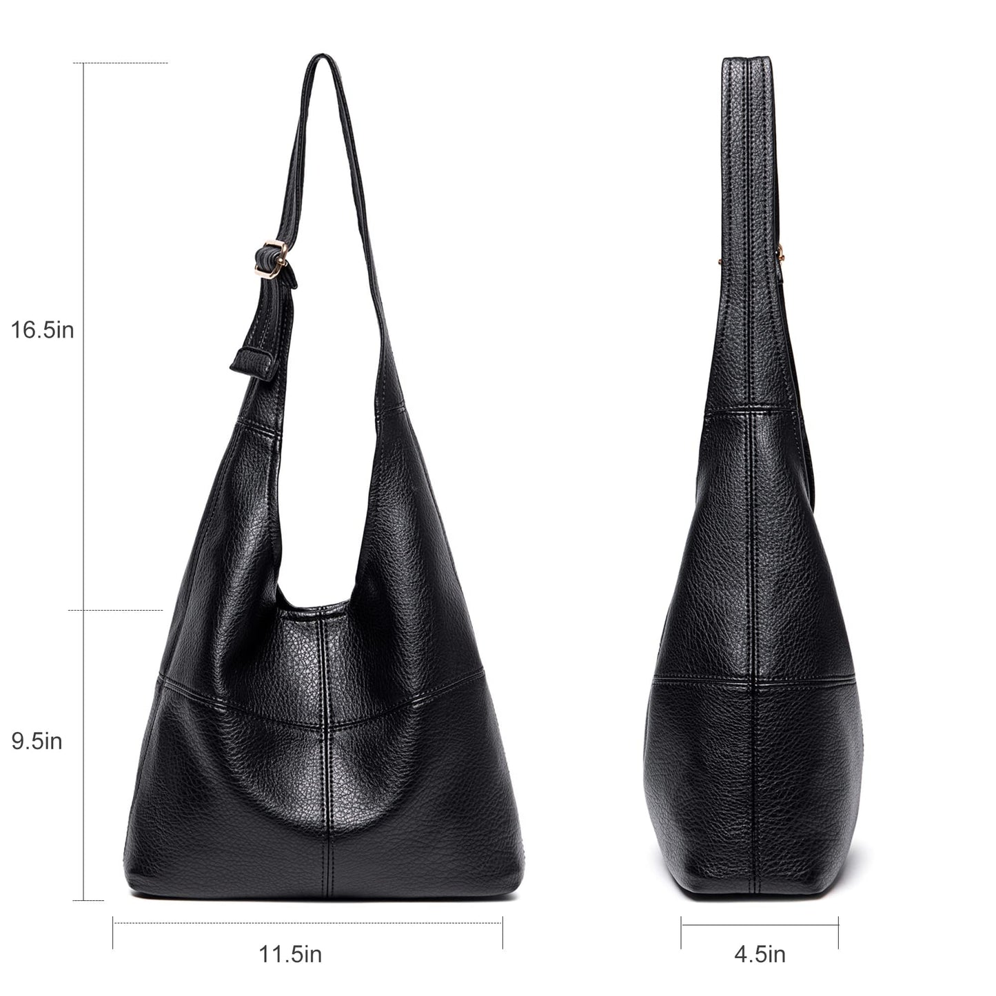 Montana West Hobo Bags for Women Ultra Soft Foldable Shoulder Bag Purse with Coin Purse,MWC2-122BK