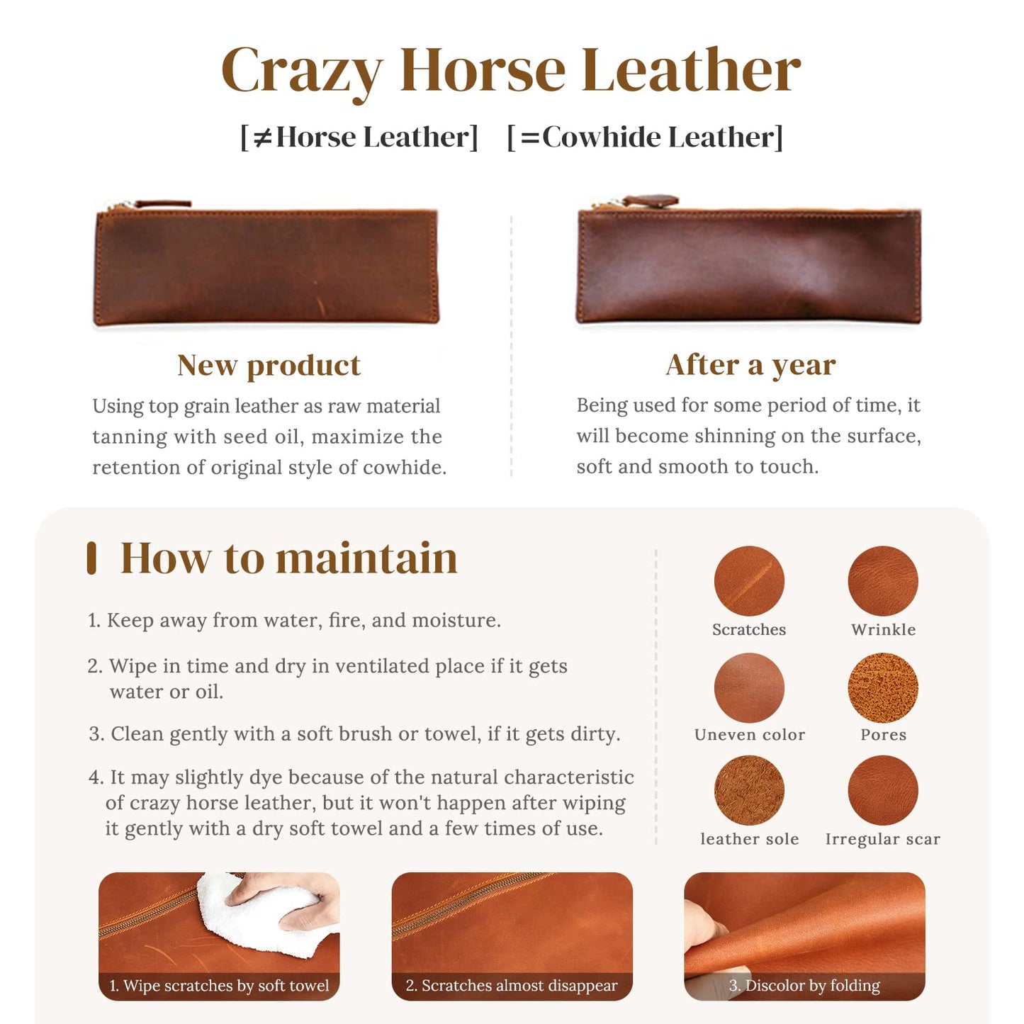 S-ZONE Leather Crossbody Bag for Women Vintage Cross Body Bags Shoulder Purse Ladies Medium Handbag with Multi Pockets