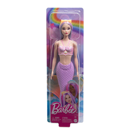 Barbie Mermaid Doll with Pink & Lilac Fantasy Hair & Headband Accessory, Toy with Shell-Inspired Bodice & Lavender Tail