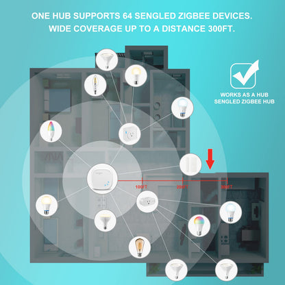 Sengled Smart Light Bulbs, Zigbee Hub Required, Works with Alexa and SmartThings, Voice Control with Google Home and Echo with built-in Hub, Soft White 60W Equivalent A19 Dimmable Smart Bulbs, 4-Pack