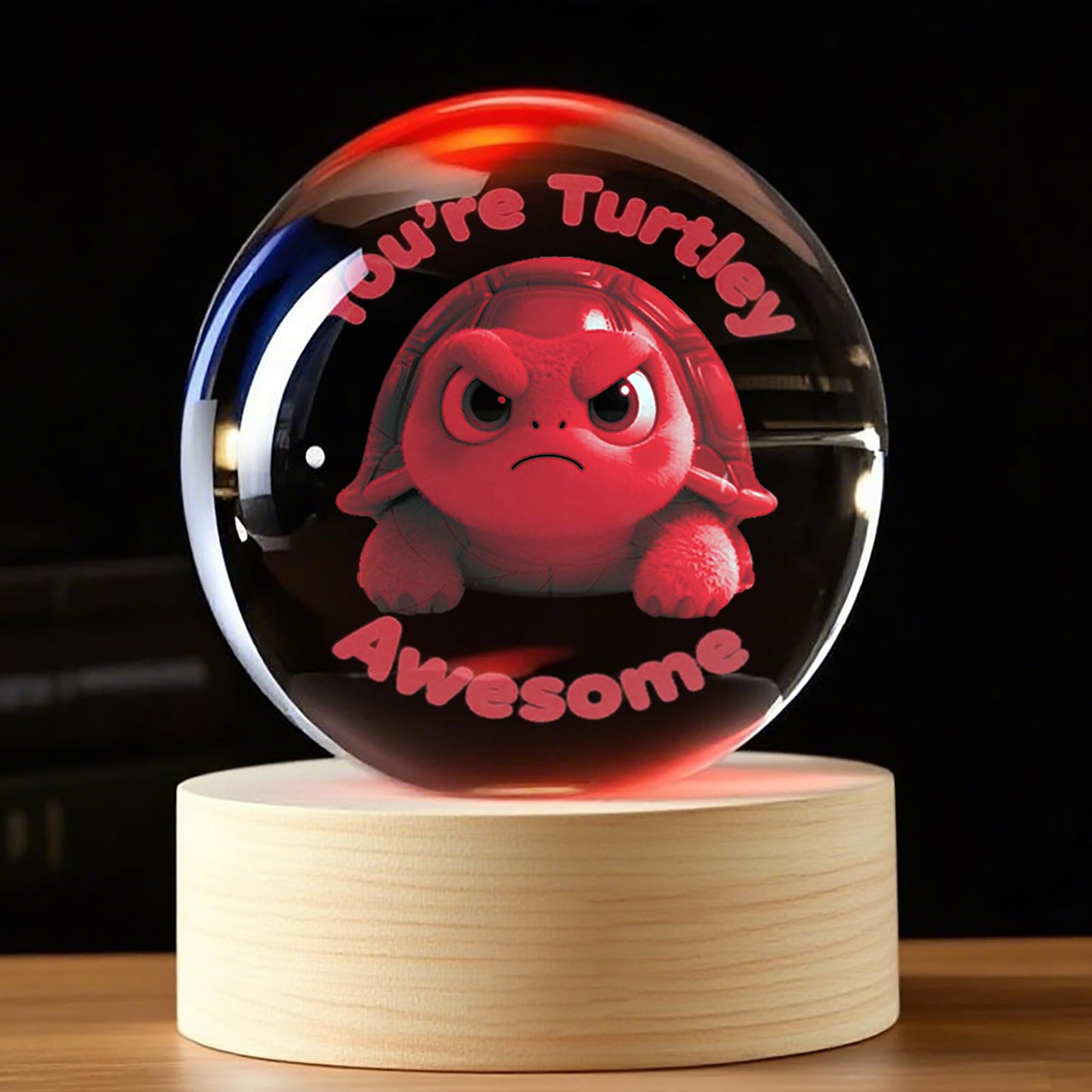 YouerCrystal Collectible Turtle 3D Crystal Ball Figurines, Emotional Support Desk Decor for Women, Women’s Desk Accessories & Gifts, Birthday Gift for Sister, Friend, Coworker