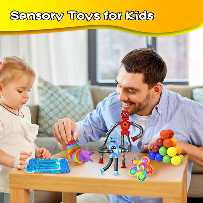 Sensory Travel Toys for Toddlers 6PC Autism Fidget Toy Pack Airplane Travel Activities Essential Busy Toy Quite Figette Classroom Prizes ADHD Autistic Easter Basket Stuffers for Kid Age 2 3 4 5 6 7 8