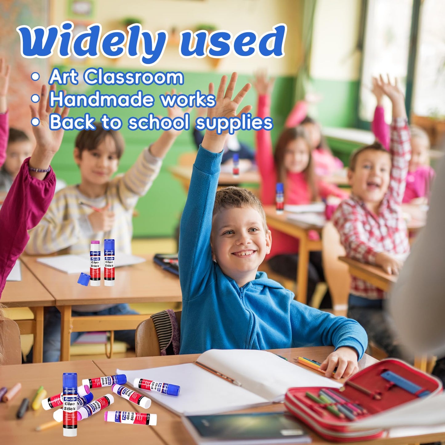 72 Pack Glue Sticks Bulk for Kids, Disappearing Purple Glue Sticks for Classroom and Teacher Supplies.0.18 OZ kids glue Dries Clear, Non-Toxic, Washable, Back to School Supplies and Student Must Haves