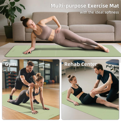 ILILI Foldable Yoga Mat, 10mm Thick, TPE Material, Extra Long 75"L x 26"W, Soft and Comfortable Folding Mat 0.4 Inches, Easy to Carry and Store, 190*66cm Portable Multi-Functional Use for Yoga, Home Exercise & Outdoor (Matcha Green+Black)