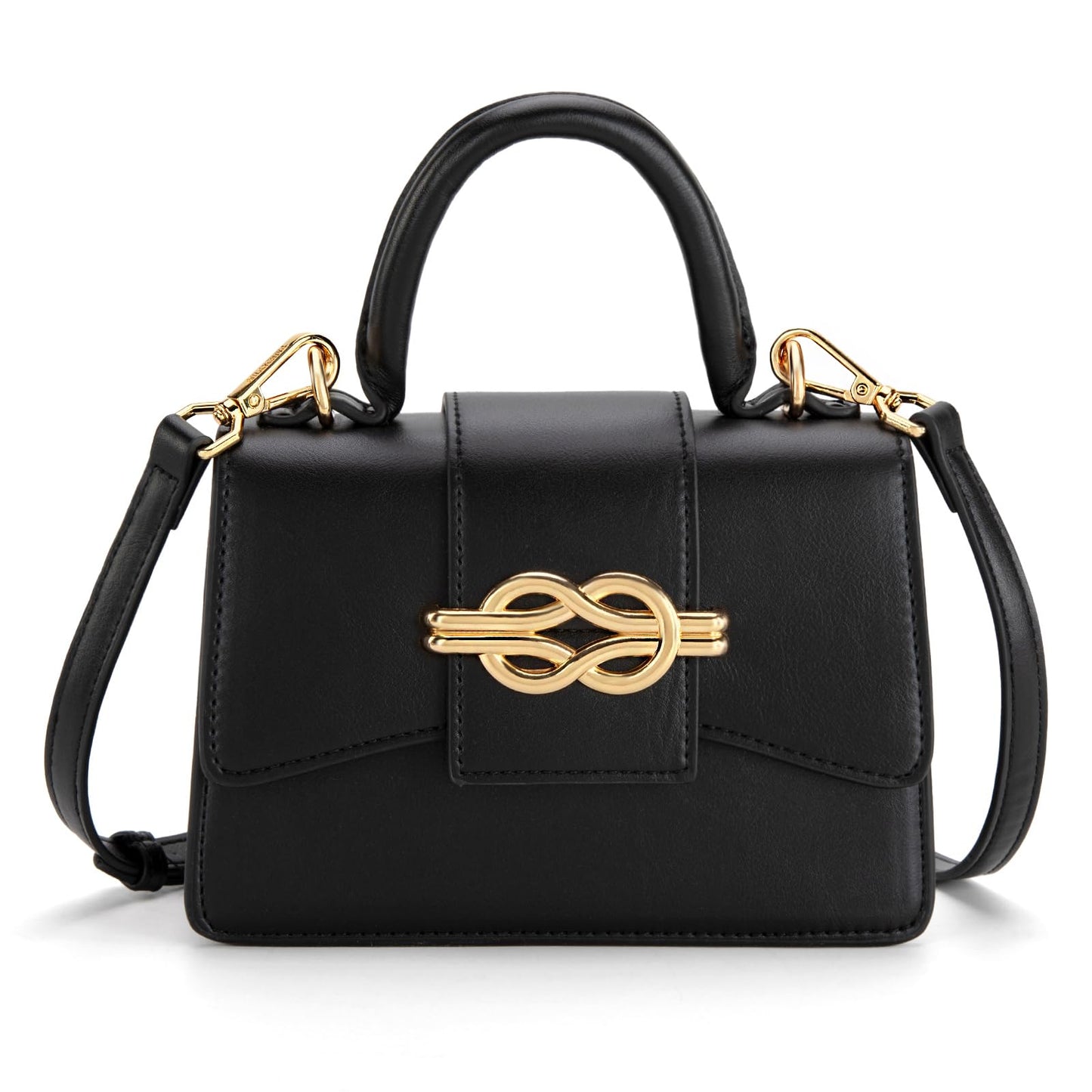 Milan Chiva Small Top Handle Purses for Women Mini Satchel Crossbody Bag Elegant Trendy Square Bag Designer Handbag MC-415BK