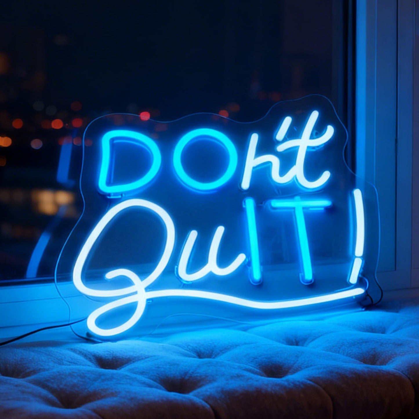 Dont Quit LED Neon Sign, USB Powered Dimmable Neon Light for Home Office Bedroom Study Room Wall Table Decor Motivational Gift for Teen Girls Boys Adults 11.8 x 11.8 In