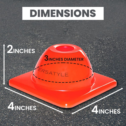 Versatyle Heavy Duty Agility Training Cones for Sports and Kids Coaching, Multipurpose Field Marker Cones, Soccer, Basketball Drills, Bike, Motorcycle Training (2in, Orange, 12 Pack)