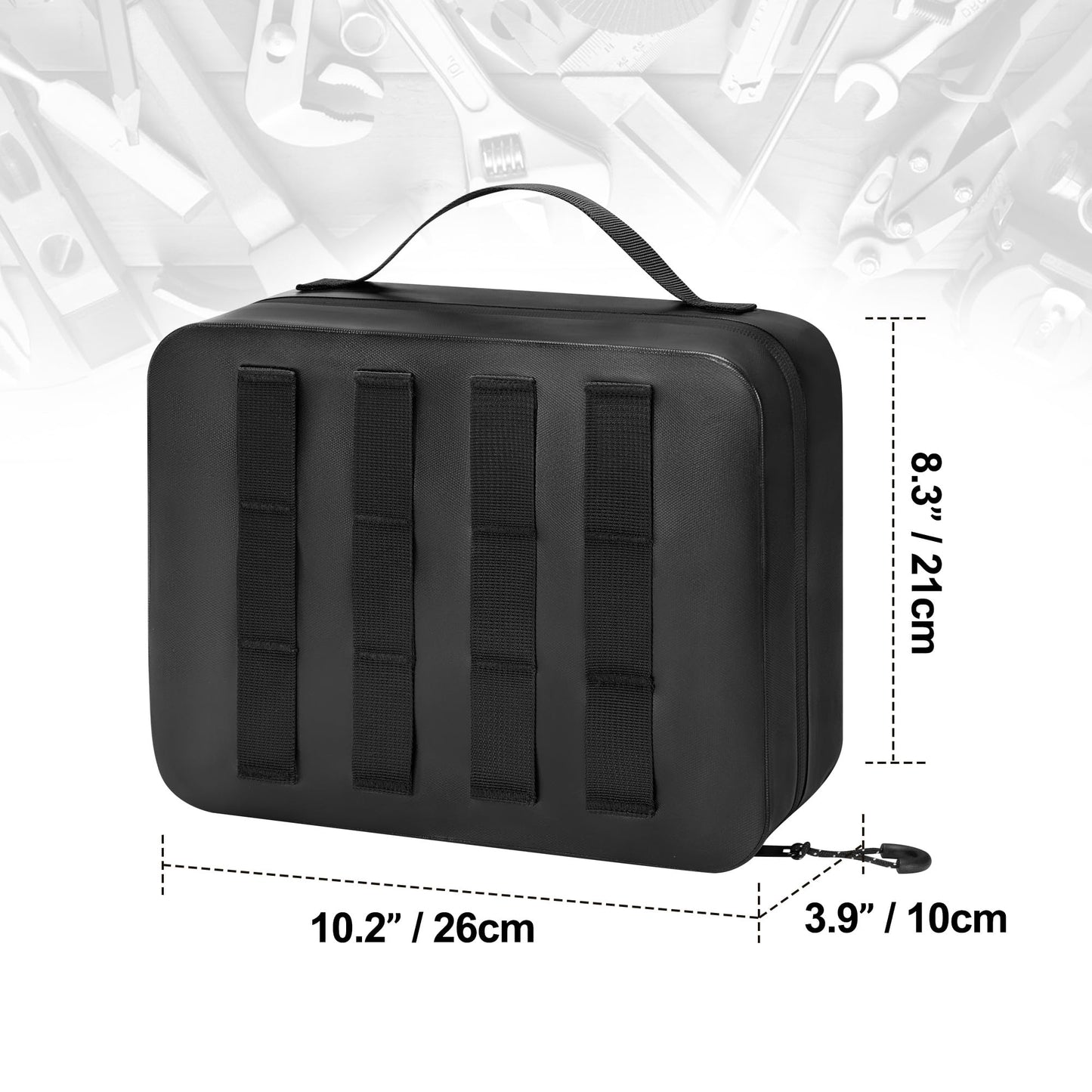 GRAOSO Water-resistant Utility Pouch, Multi-Purpose Tool Bag for Electronic, First Aid, Durable Leather Thermocompression Design, with Removable Binder and Divider, Black