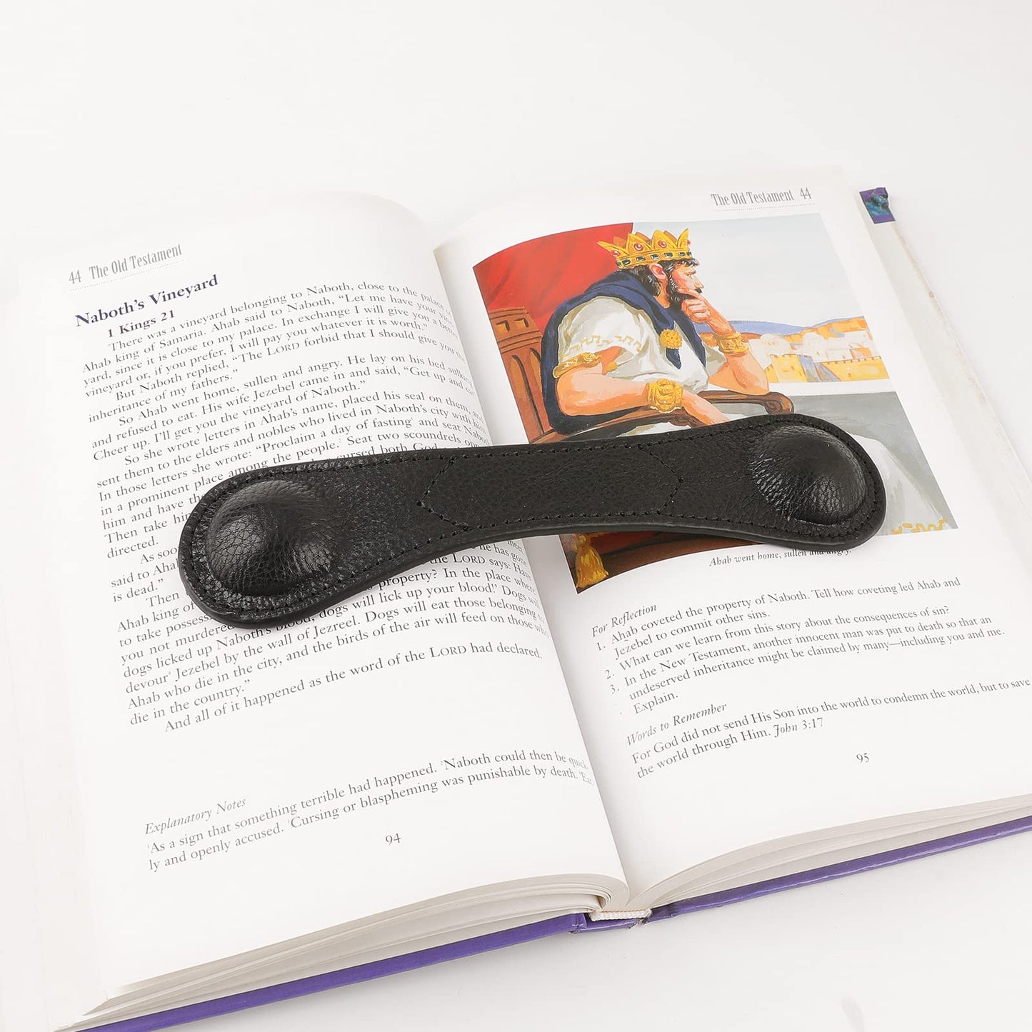 Weighted Bookmark - Leather Book Page Weight Book Weights Holder for Hands-Free Reading Paper Weights for Cookbooks Crafts Music Books Bookmarks(01Black)