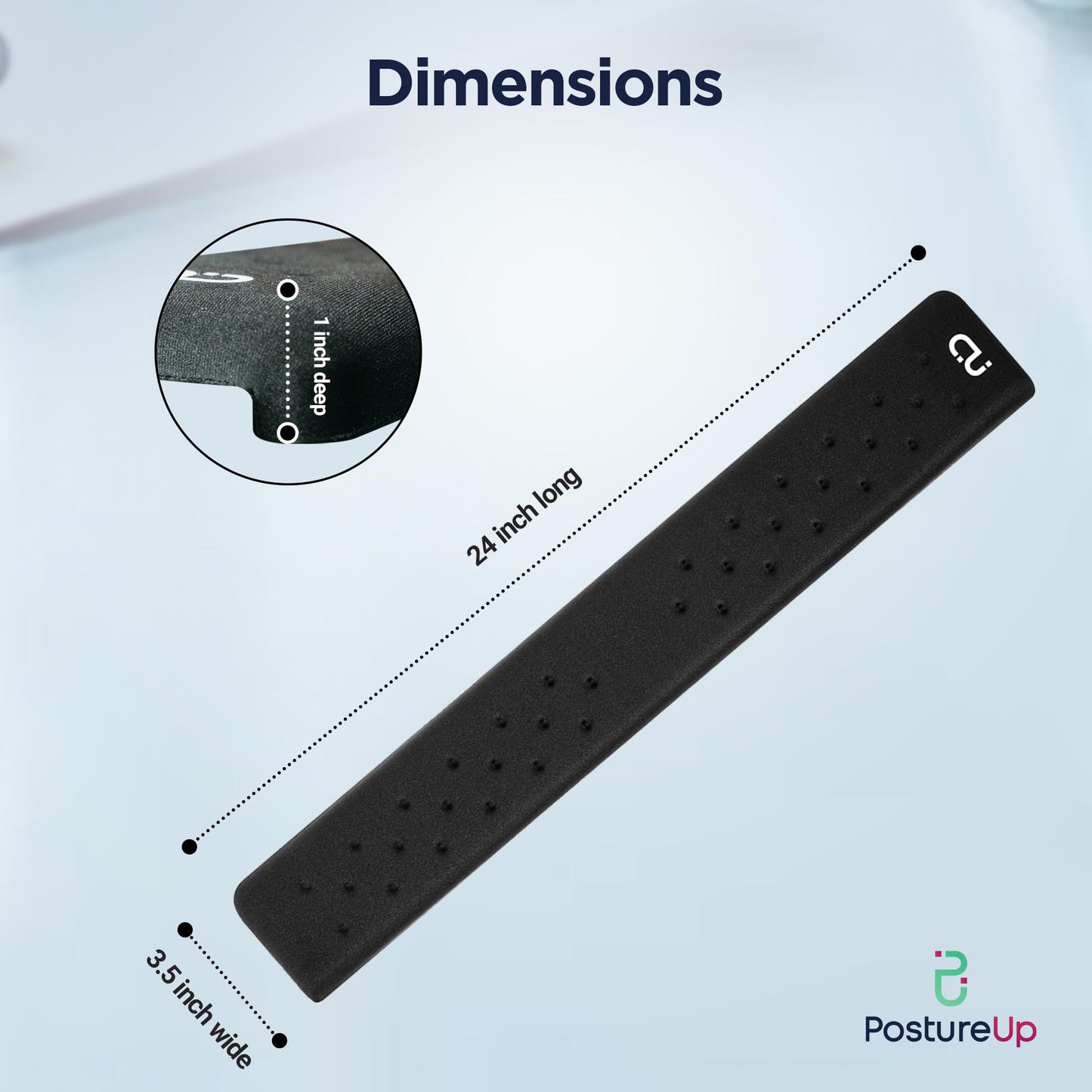 EdgeRest PostureUp L-Shaped Desk Long Wrist Rest Elbow, Forearm & Wrist Comfort Support for Table or Desk Edge, Non-Slip, Memory Foam Padding, Ergonomic Design for Work, Universal Fit, Black