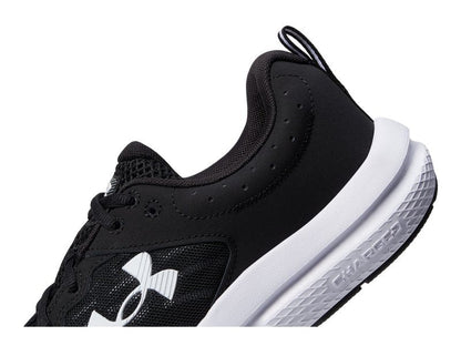 Under Armour Men's Charged Assert 10 Shoes, (001) Black/Black/White, 14 Wide