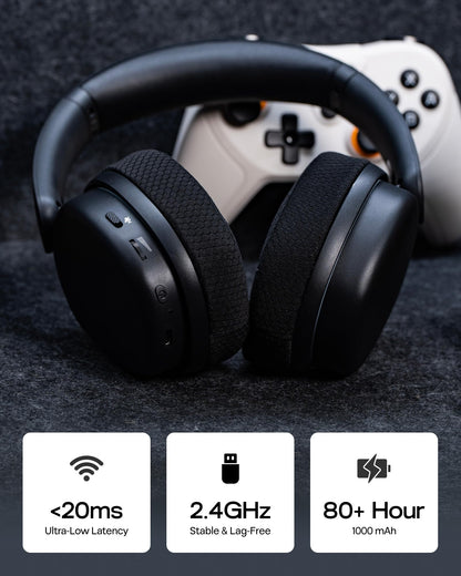 EPOMAKER X Aula G7 Pro Wireless Gaming Headset, Dual Mode BT5.3 & 2.4GHz, 7.1 Surround Sound, 80+ Hour Battery, RGB Light, with Noise Canceling Mic for PS5, PS4, Switch, PC (Black)
