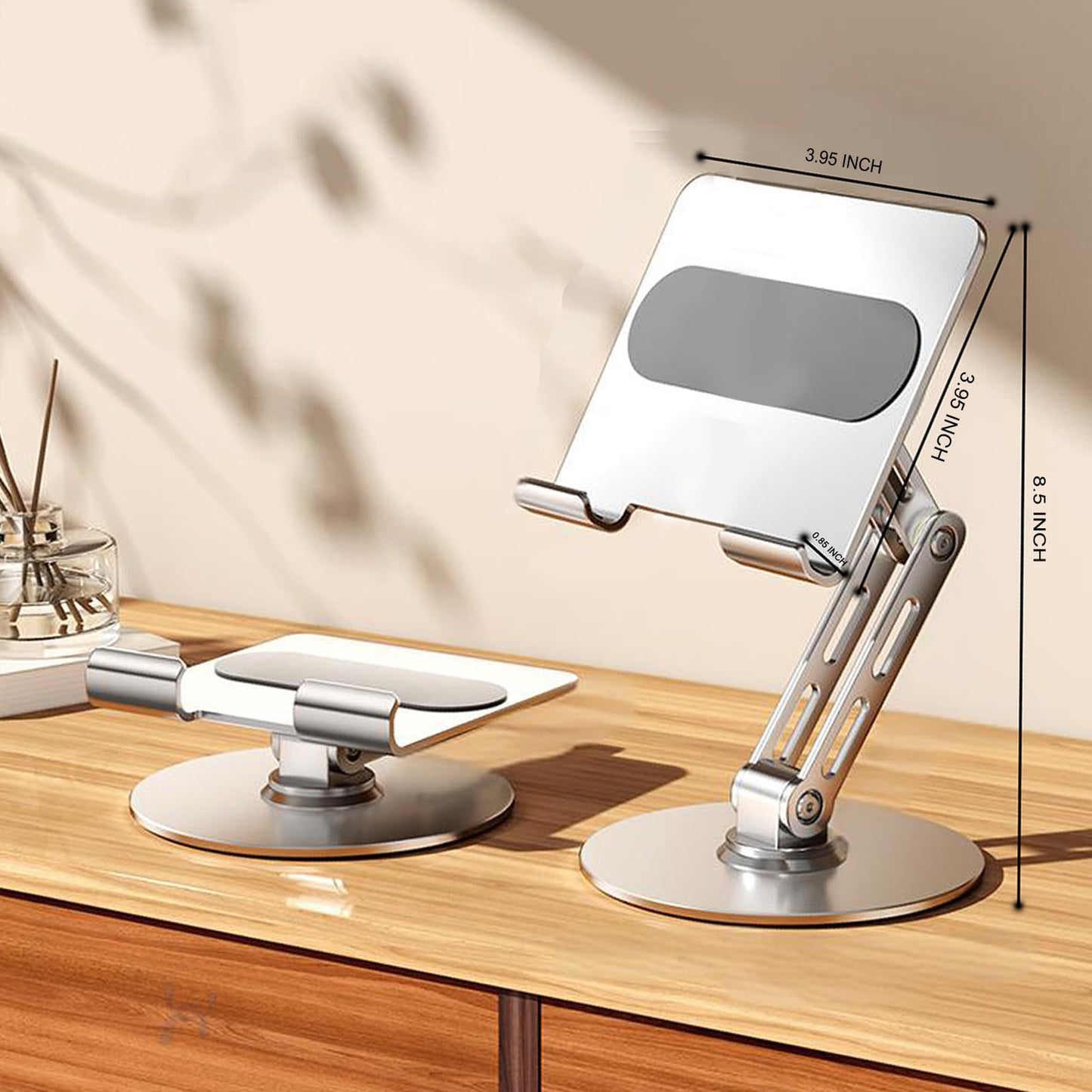 ITEUU for iPad Stand Holder Adjustable Tablet Stand for Desk ，360 Rotating Metal Mount for 4-13 inch Devices, Compatible with iPad iPhone Tablet Kindle TAB Surface/Switch Holder for Desk