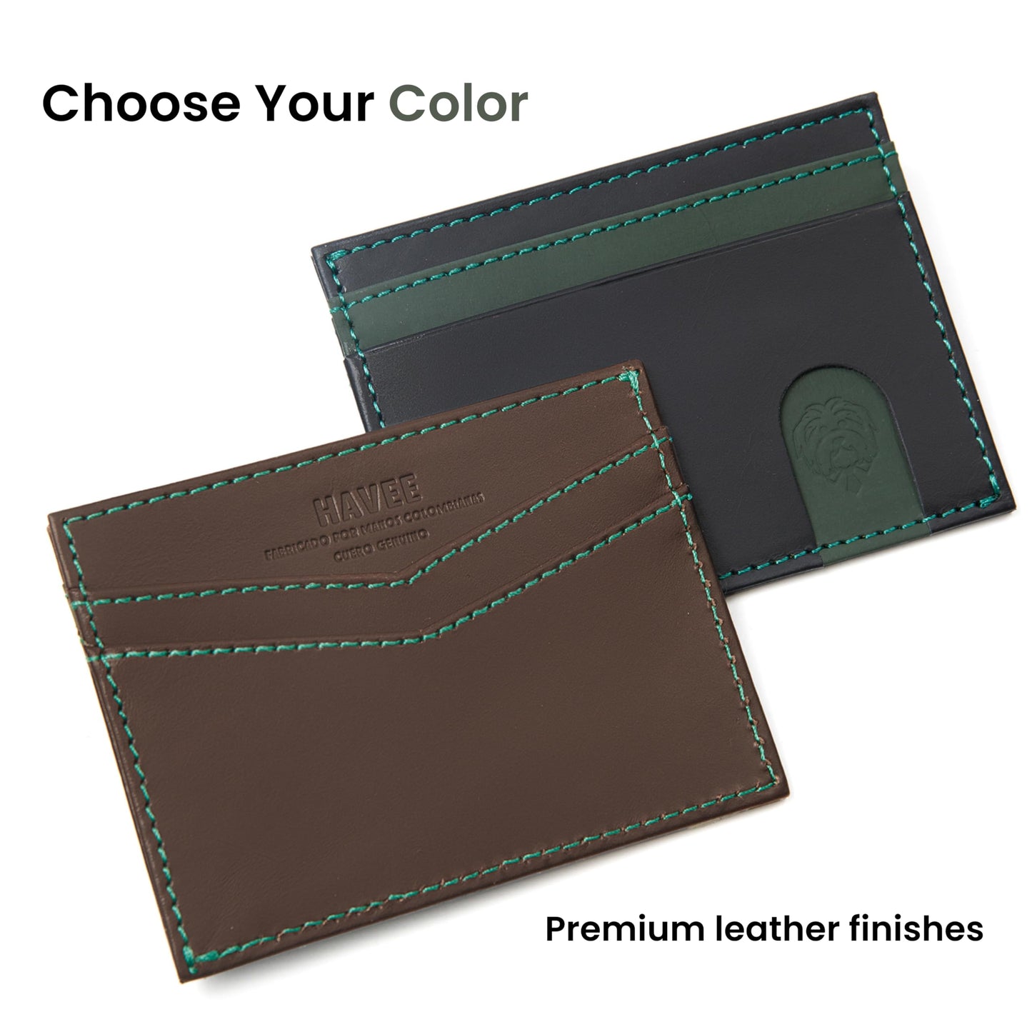Havee Pico Genuine Top Grain Cowhide Leather Card Wallet with RFID Blocking Protection - Brown