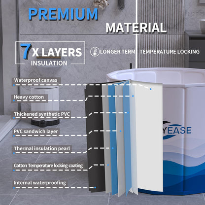 Newly Upgraded Portable Bath Tub for Adults -(31.5"L x 26"H) Foldable Cold Plunge Tub for Recovery - Collapsible Soaking Bath Tub for Shower Stall Home SPA - Outdoor Ice Bathtub for Athletes (White)