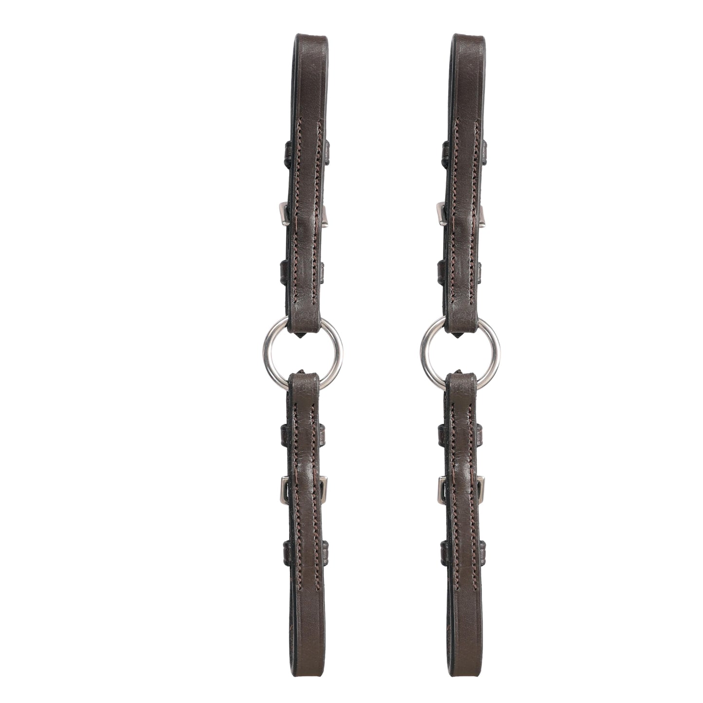 Exion Adjustable Pelham Bit Converter for Horse Bridle – Leather Single Rein Rounding Strap with Double Buckles – English Tack for Jumping & Training – Stainless Steel Hardware – Black & Brown