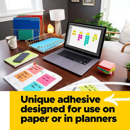 Post-it Pop-up Notes, 12 Sticky Note Pads, 3 x 3 in., School Supplies, Office Products, Accordion Sticky Notes Work with Pop-Up Note Dispenser, Beachside Café Collection