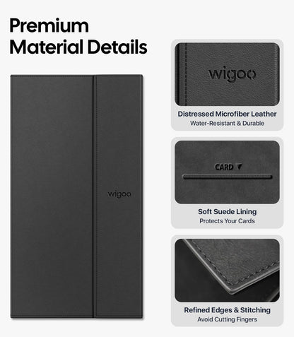 Wigoo Tesla Car Registration and Insurance Holder [Microfiber Leather, Magnetic Lock] Glove Box Organizer for Cards & Documents, for Tesla Model Y(Juniper)/3/X/S/Cybertruck Accessories, Black