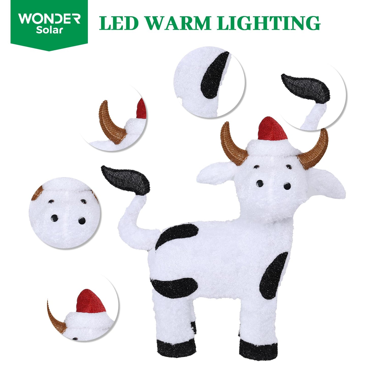 Light Up Cow Christmas Outdoor Decoration, Farm Animal 30.3” Christmas Highland Cow Light, Xmas Indoor/Outdoor Holiday Decor for Home, Yard, Garden, Lawn