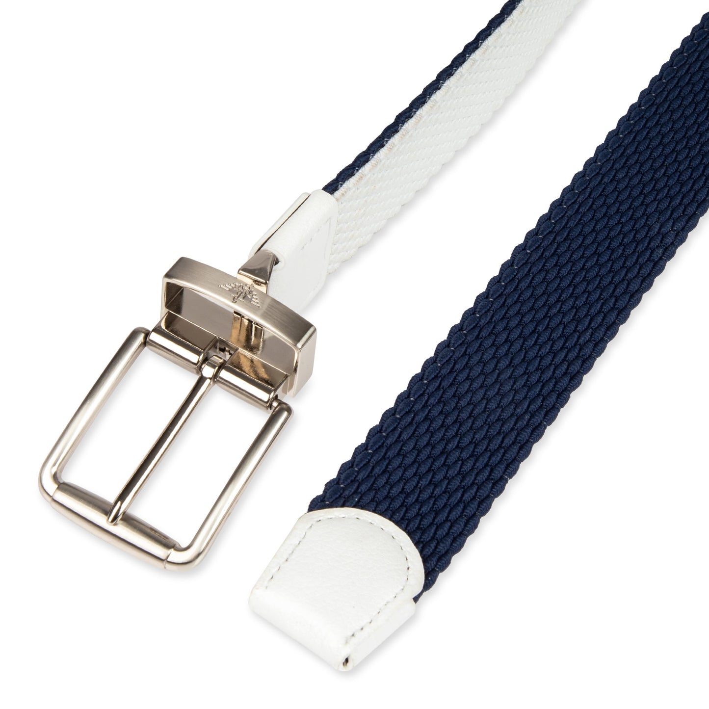 Dockers Men's Reversible Stretch Web Belt, White/Navy, X-Large