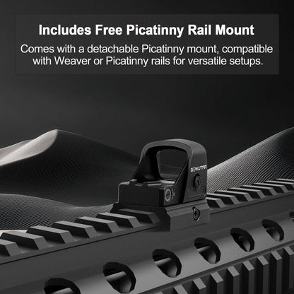 GOWUTAR HHC17R Micro Red Dot Sight for RMSc/407K/507K Footprint, Compact & Concealable 3 MOA Pistol Optic for Everyday Carry, Motion Awake, Side-Loading Battery, Durable Aluminum, w/Picatinny Mount