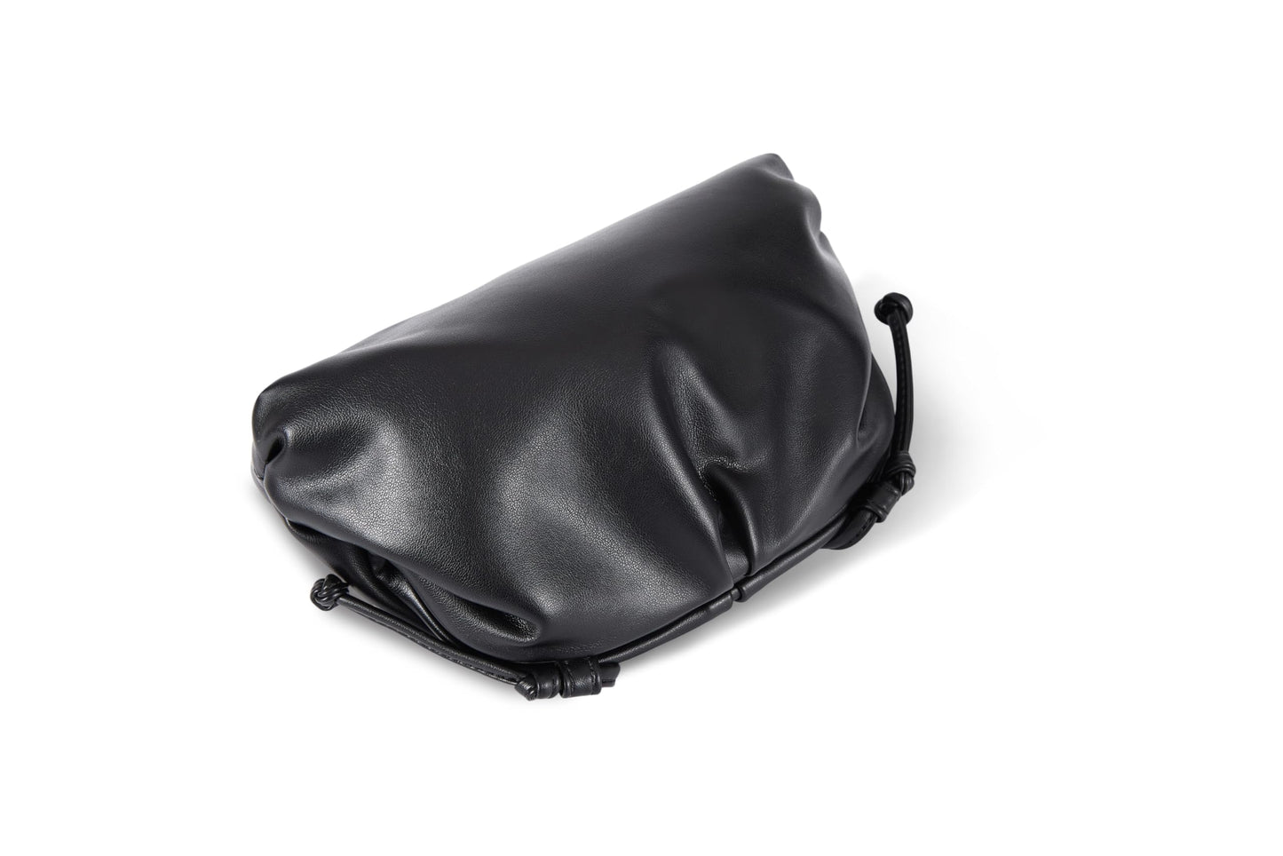 BRYCTSISEN Elegant Vegan Leather Clutch Bag for Women Dressy Pleated Cloud Dumpling Purse Super Soft PU Evening Handbag (Black, Small)