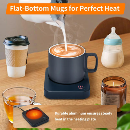 VOBAGA Mug Warmer Set, Coffee Warmer for Desk with 11oz Ceramic Mug, Auto Shut Off & 3-Temp Settings, Smart Coffee Cup Warmer, Home Office Essentials Coffee Set