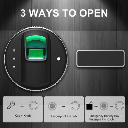 Marcree 0.6 Cub Small Safe, Money Safes with Fingerprint Lock, Fingerprint Safe Box Fireproof Waterproof with 3 Locking Bolts, Security Small Safes for Home Firearm Money Valuables Documents, Black