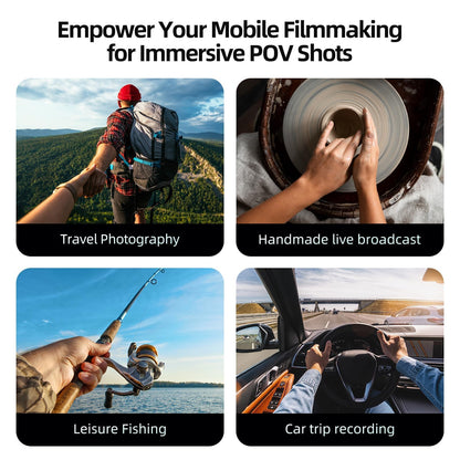 TELESIN Magnetic Neck Mount for Phones, Neck Cell Phone Holder POV/Vlog Selfie Mount Hand Free Phone Neck Holder Chest Stand Strap Video Recording for iPhone 17 16 15 14 13 12 Seires Android Phones