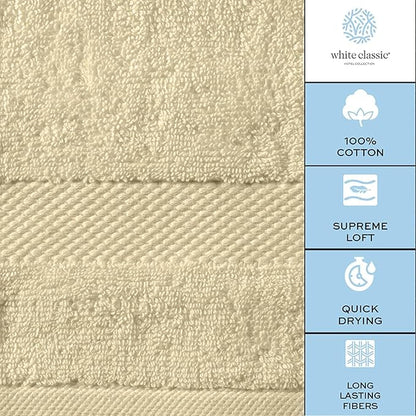 White Classic Luxury Beige Hand Towels