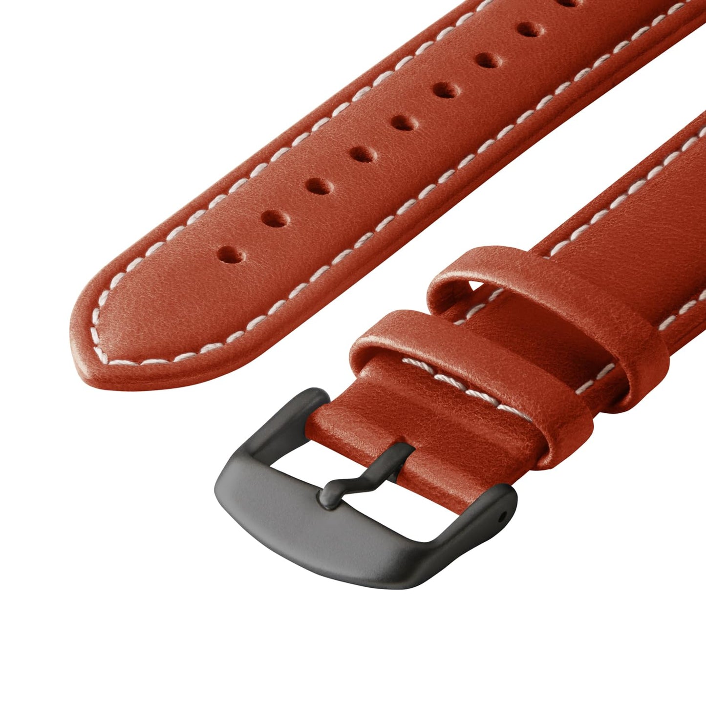 Archer Watch Straps - Top Grain Leather Straps for Apple Watch (Cognac/Natural White Thread, Matte Gray Hardware, 44/45/46/49mm)