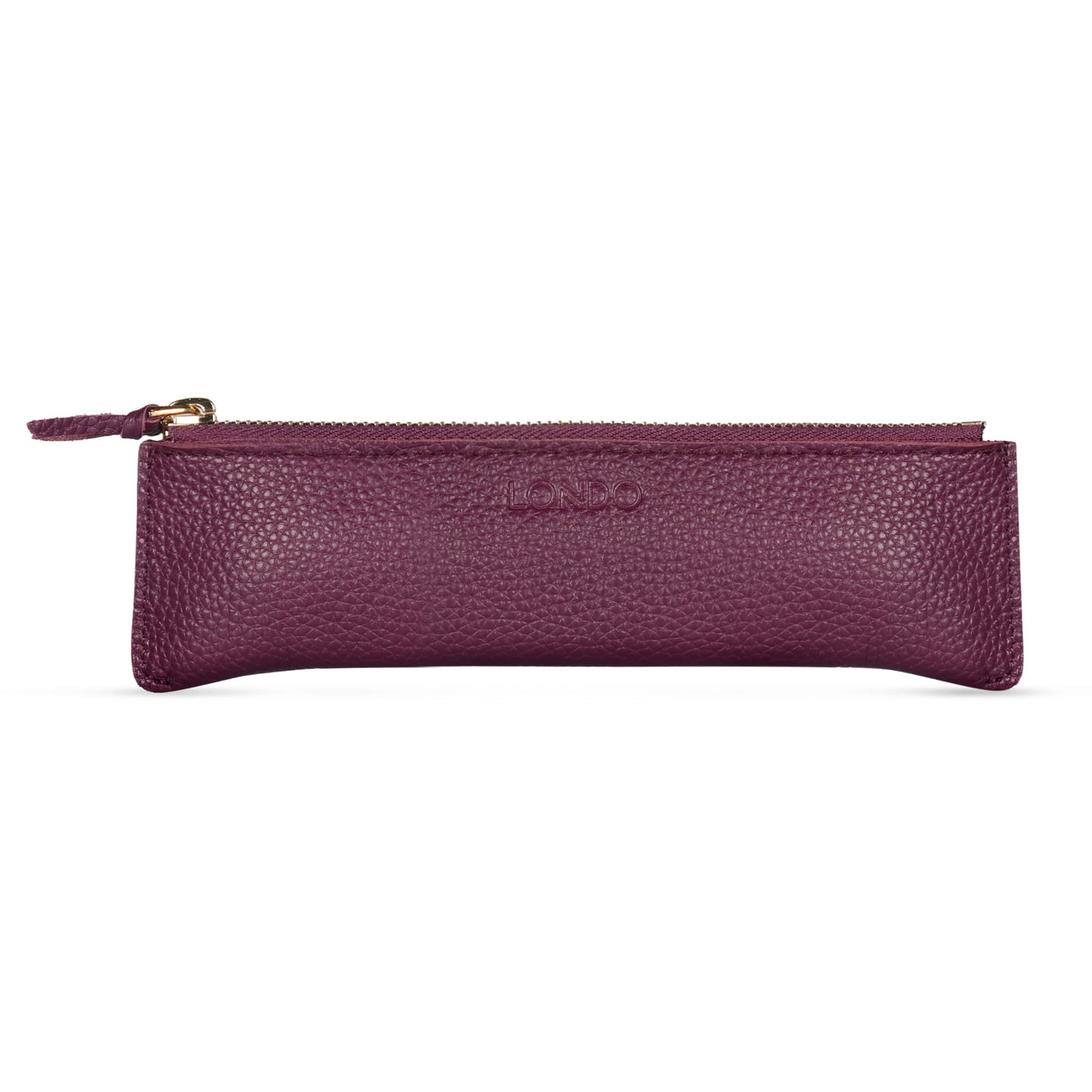 Londo Genuine Leather Pen Case with Zipper Closure, Pencil Pouch Stationery Bag