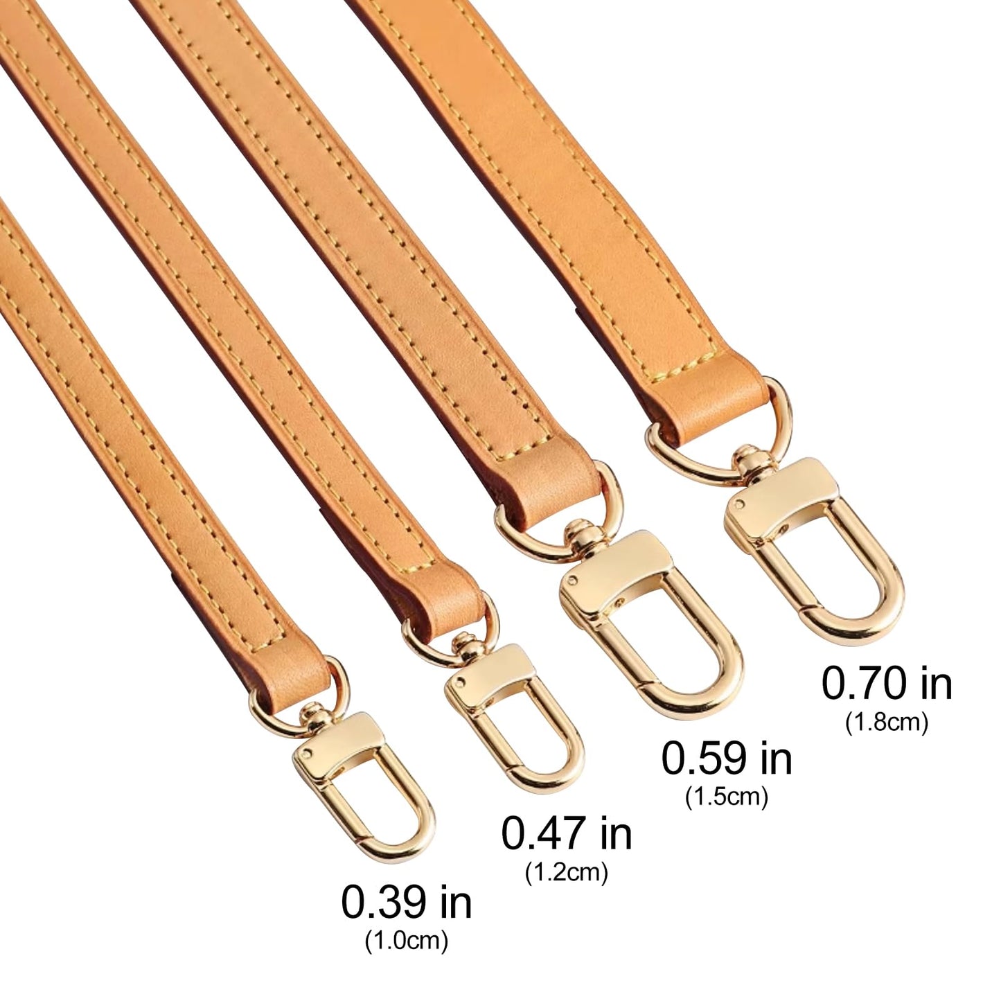 KIYOMIL Genuine Vachetta Leather Shoulder Bag Strap Crossbody Replacement for Handbag or Purse(Beeswax-Width:0.70in&Three-Segment Adjustable Length:26.8-47.2in)